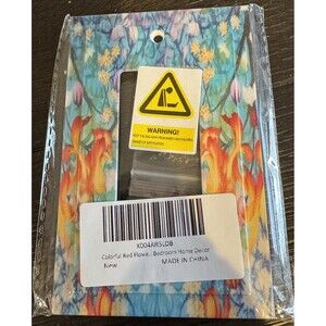 New Blue Floral Plastic 1 Gang Single Wall Switch Plate On/Off